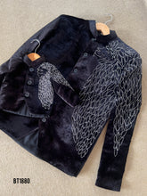 Load image into Gallery viewer, BT1880 Elegant Angelic Embroidered Velvet Party Wear Ensemble for Boys