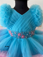 Load image into Gallery viewer, BT1700 Twirl in Aqua Elegance – Baby Party Dress