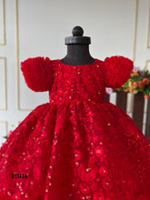 Load image into Gallery viewer, BT1484 Ruby Radiance - Chic Red Blossom Dress for Joyous Celebrations