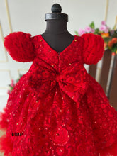 Load image into Gallery viewer, BT1484 Ruby Radiance - Chic Red Blossom Dress for Joyous Celebrations