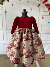 Load image into Gallery viewer, BT1709 Velvet Designer Winter Party Wear For Baby Girls