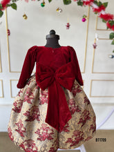 Load image into Gallery viewer, BT1709 Velvet Designer Winter Party Wear For Baby Girls