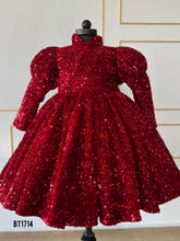 Load image into Gallery viewer, BT1714 Shimmer Winter Party Wear For Baby Girls