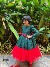 Load image into Gallery viewer, BT1719 Bling Xmas Theme Party Wear For Baby Girls