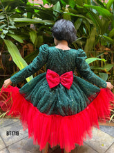 Load image into Gallery viewer, BT1719 Bling Xmas Theme Party Wear For Baby Girls