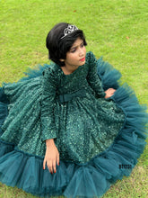 Load image into Gallery viewer, BT1731 Enchanted Emerald: Winter Sparkle Gown