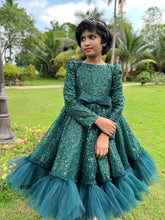 Load image into Gallery viewer, BT1731 Enchanted Emerald: Winter Sparkle Gown
