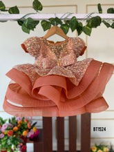 Load image into Gallery viewer, BT1524 Coral Carousel Gown - Whirl of Wonder for Your Little Star
