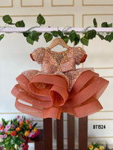Load image into Gallery viewer, BT1524 Coral Carousel Gown - Whirl of Wonder for Your Little Star