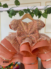Load image into Gallery viewer, BT1524 Coral Carousel Gown - Whirl of Wonder for Your Little Star