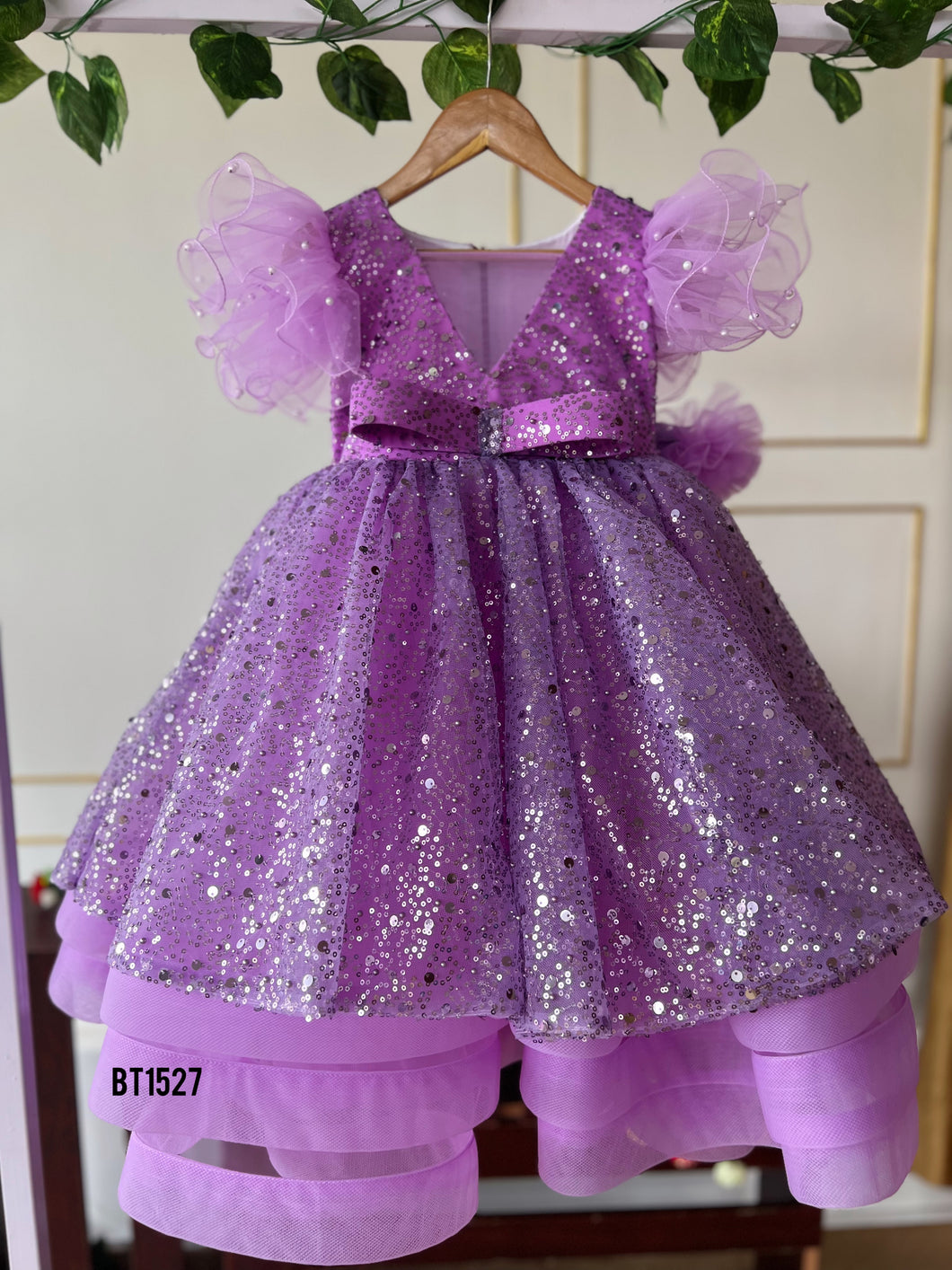 BT1527 Enchanted Lilac Sparkle Dress - Perfect for Your Princess's Special Moments