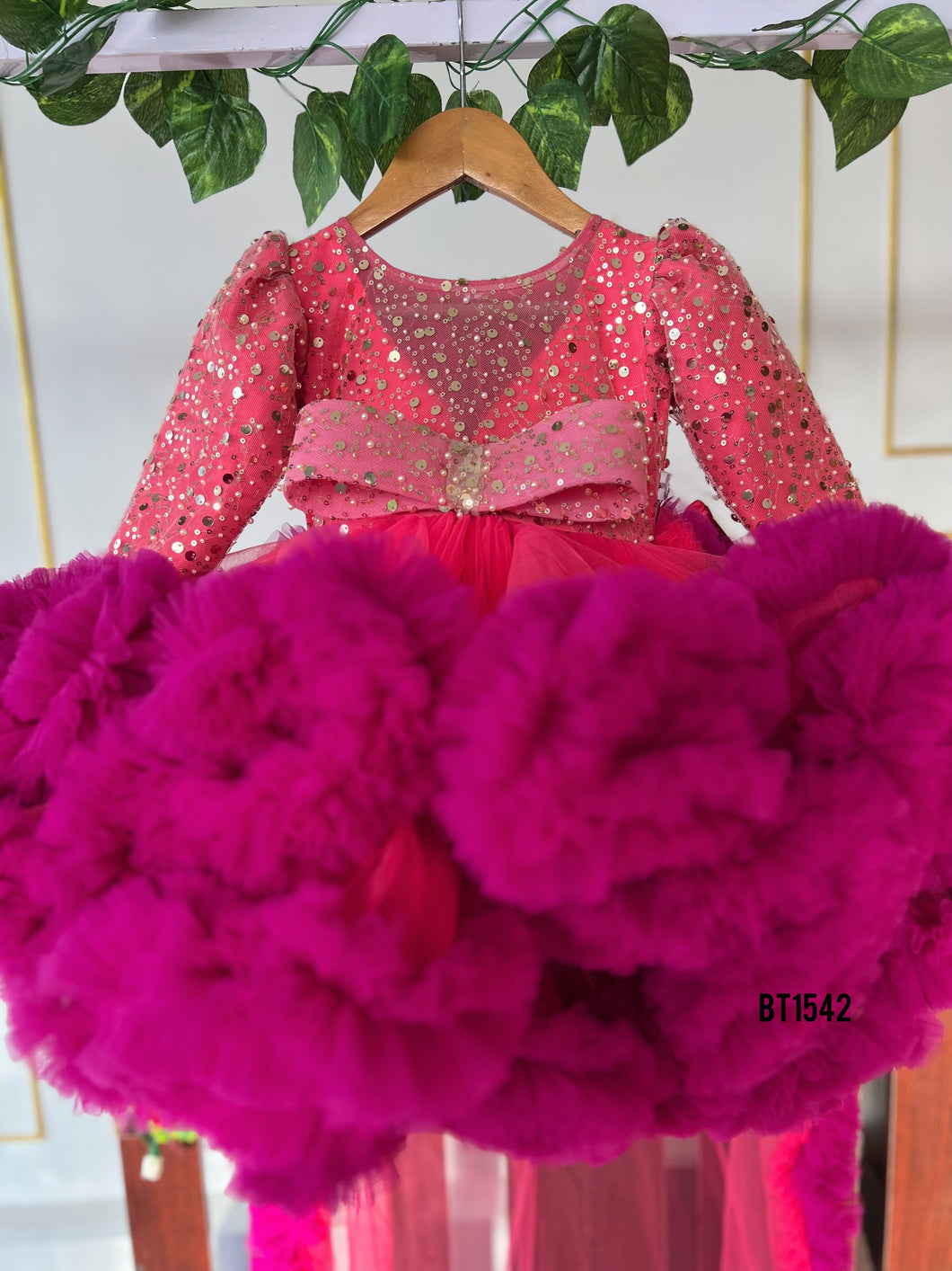 BT1542 Crimson Joy Festive Frolic Dress for Little Darlings