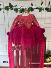 Load image into Gallery viewer, BT1542 Crimson Joy Festive Frolic Dress for Little Darlings