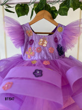 Load image into Gallery viewer, BT1547 Lilac Whisper: Fairy-Tale Flutter Party Dress