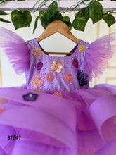 Load image into Gallery viewer, BT1547 Lilac Whisper: Fairy-Tale Flutter Party Dress