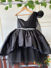 Load image into Gallery viewer, BT1551 Chic Charcoal Soirée Dress - A Sophisticated Spin on Little Party Attire!