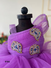 Load image into Gallery viewer, BT1552 Butterfly Embossed Structured Bouncy Birthday Frock