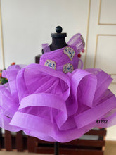 Load image into Gallery viewer, BT1552 Butterfly Embossed Structured Bouncy Birthday Frock