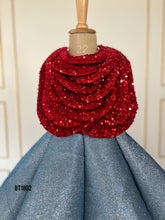 Load image into Gallery viewer, BT1802 Starlight Soirée: Midnight Blue Sequin Dress for Little Dreamers