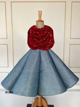 Load image into Gallery viewer, BT1802 Starlight Soirée: Midnight Blue Sequin Dress for Little Dreamers