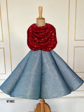 Load image into Gallery viewer, BT1802 Starlight Soirée: Midnight Blue Sequin Dress for Little Dreamers
