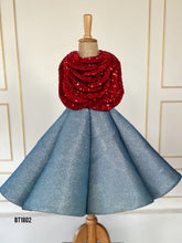 Load image into Gallery viewer, BT1802 Starlight Soirée: Midnight Blue Sequin Dress for Little Dreamers
