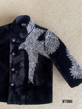 Load image into Gallery viewer, BT1960 Elegant Black Boys Party Wear Jacket with Embroidered Eagle 🦅