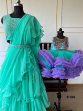 Load image into Gallery viewer, BT1380 Aquatic Enchantment: Mermaid Mom & Baby Twirl Dress Duo