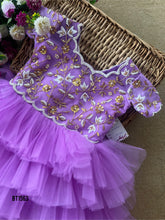 Load image into Gallery viewer, BT1563 Lavender Dreams: Majestic Garden Baby Gown
