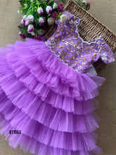 Load image into Gallery viewer, BT1563 Lavender Dreams: Majestic Garden Baby Gown
