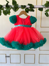 Load image into Gallery viewer, BT1818 Radiant Ruby Pompom Party Dress