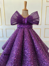Load image into Gallery viewer, BT1820 Sequin Splendor: Majestic Purple Butterfly Princess Gown
