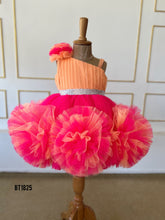 Load image into Gallery viewer, BT1825 Sunkissed Coral Flair Dress - Radiant Charm for Little Celebrants