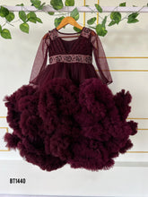 Load image into Gallery viewer, BT1440 Majestic Maroon Elegance Gown with Bejeweled Belt for Little Ladies
