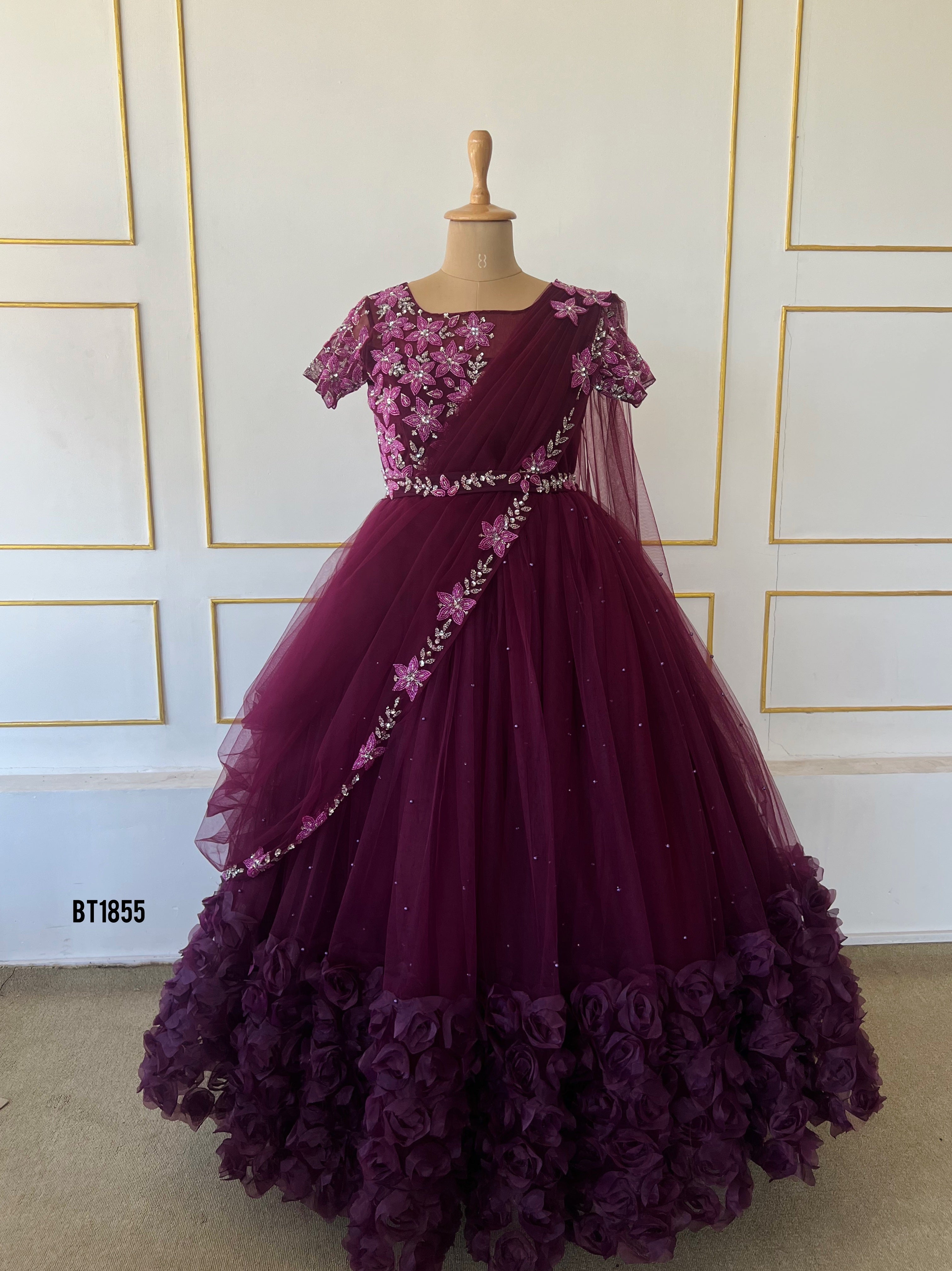 BT1855 Majestic Mauve Mommy & Me Gowns - Elegance for Two!