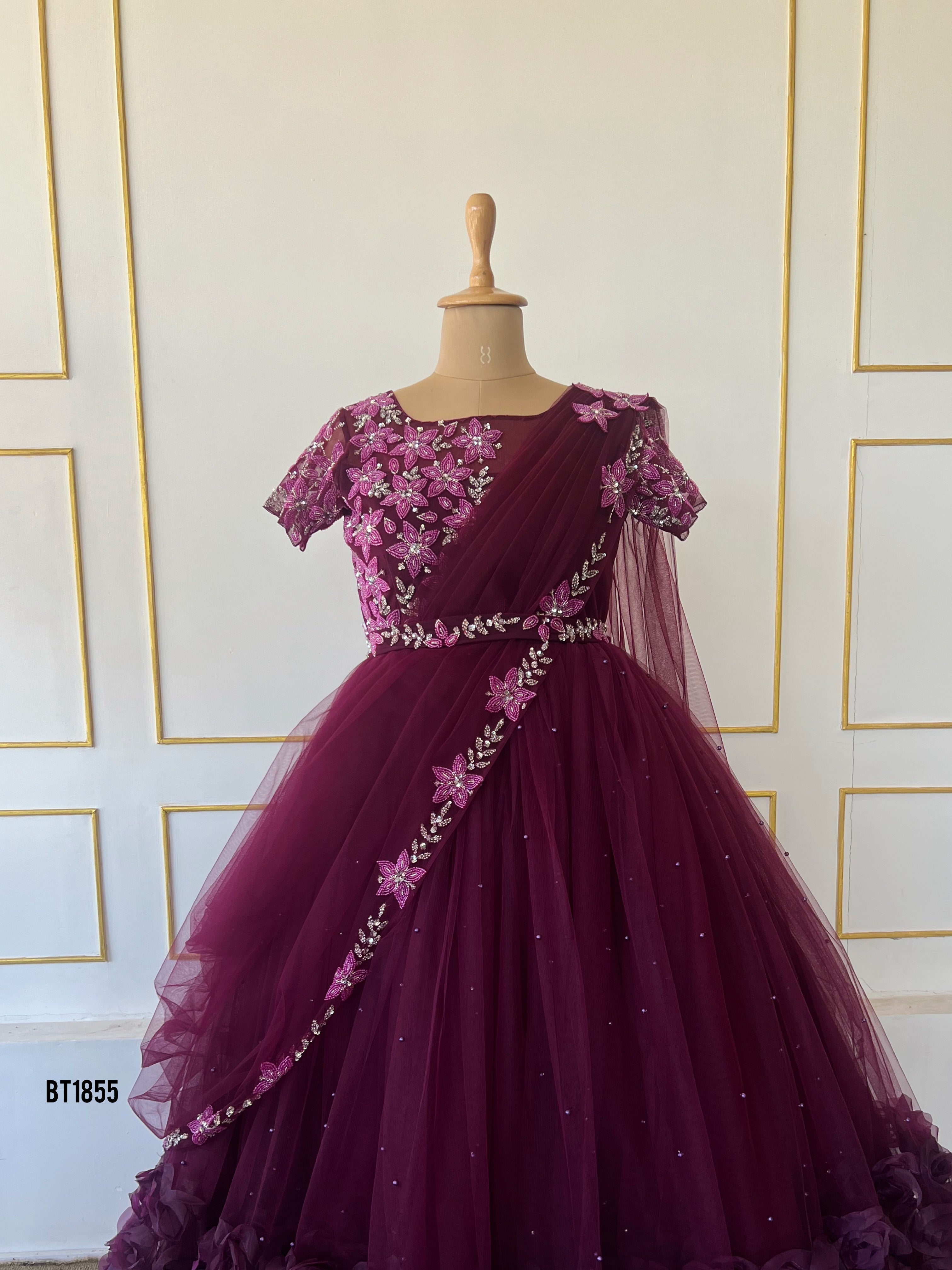 BT1855 Majestic Mauve Mommy & Me Gowns - Elegance for Two!