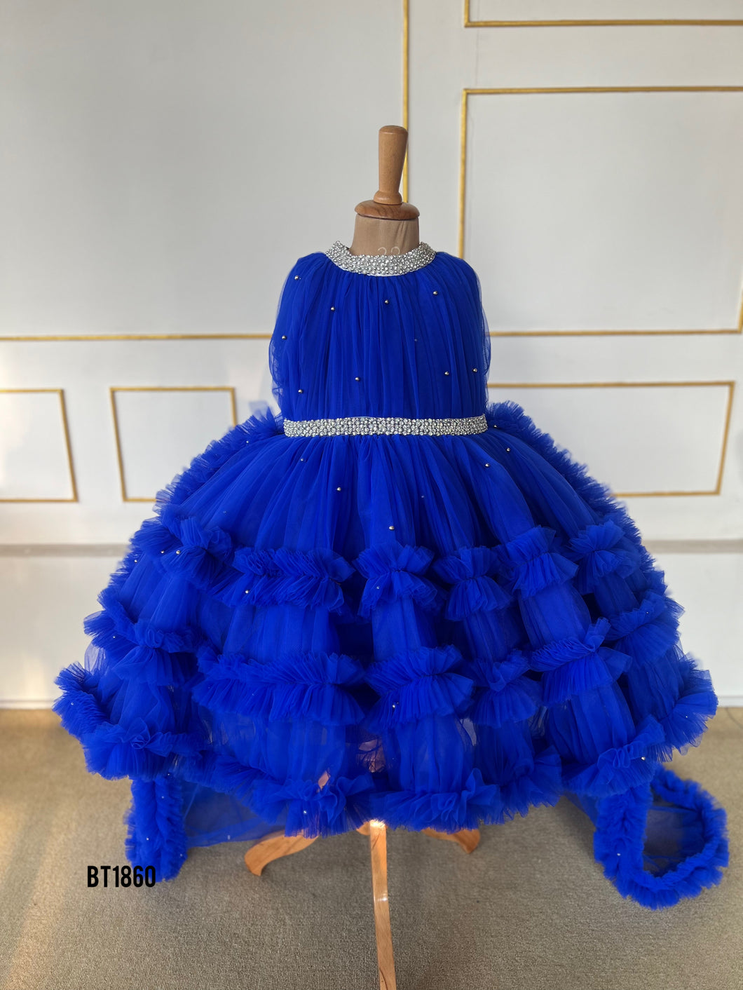BT1860 Celebrate in Style: Luxe Royal Blue Party Dress