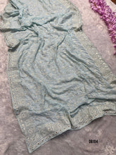 Load image into Gallery viewer, DB104 Azure Allure Saree - Sophisticated Mother's Tapestry