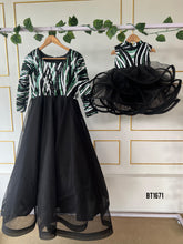 Load image into Gallery viewer, BT1671 Midnight Sequin Swirl Party Dress for Little Trendsetters
