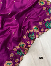 Load image into Gallery viewer, DB112 Magenta Melody Tussar Saree - Embroidered Opulence