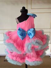 Load image into Gallery viewer, BT1454 Cotton Candy Dream: A Whimsical Pink and Blue Tulle Dress