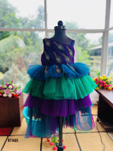 Load image into Gallery viewer, BT1465 Peacock Princess: A Jewel-Toned Tulle Dress for Enchanting Occasions