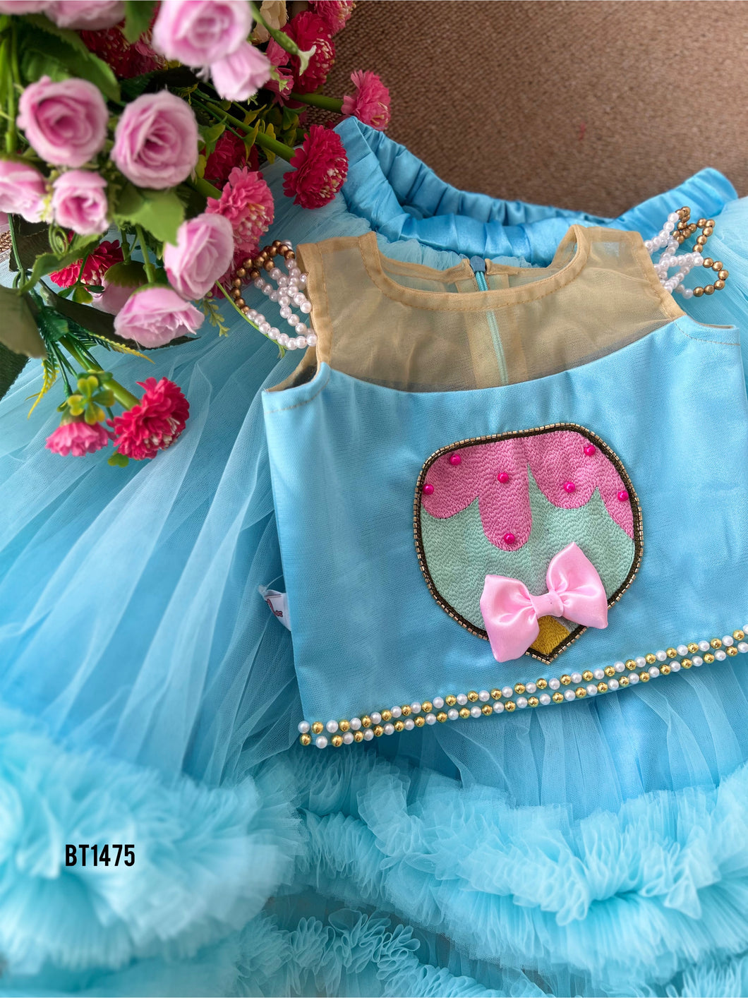 BT1475 Charming Aqua Ice Cream Dress - Sweet Celebrations Await!