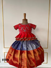 Load image into Gallery viewer, BT1879 Regal Radiance Pattu Lehanga - Baby’s Vibrant Festive Skirt Set