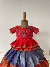 Load image into Gallery viewer, BT1879 Regal Radiance Pattu Lehanga - Baby’s Vibrant Festive Skirt Set