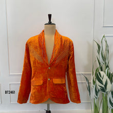 Load image into Gallery viewer, BT2461 Burnt Orange Velvet Designer Blazer for Boys Birthday & Party Wear