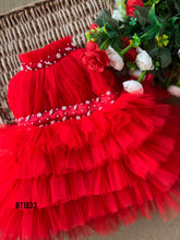 Load image into Gallery viewer, BT1833 Radiant Ruby: Baby's Ruffle Fiesta Dress