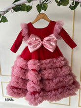 Load image into Gallery viewer, BT1584 Crimson Cheer Festive Frock