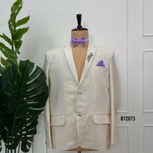 Load image into Gallery viewer, BT2673 Ivory White Dad & Son Matching Blazer Suit Combo with Lavender Accents