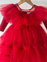 Load image into Gallery viewer, BT1585 Crimson Ruffle Delight Dress for Joyful Celebrations
